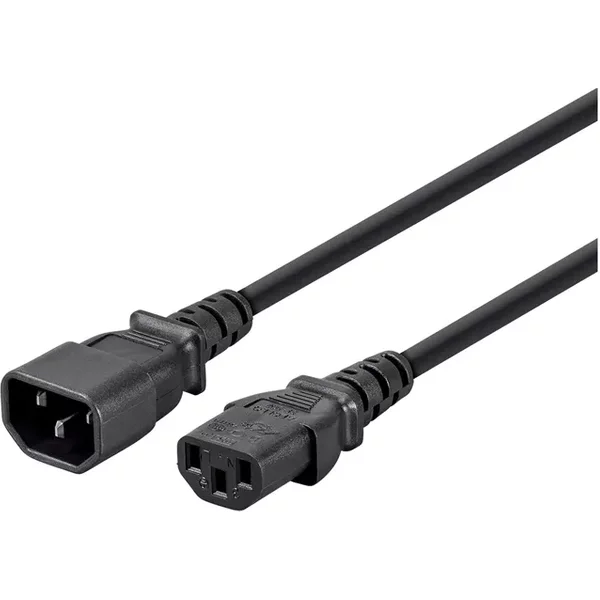 Monoprice 24193 | Extension Cord Iec 60320 C14 To Iec 60320 C13 14AWG 15A/1875W 3-Prong Black 6Ft-image