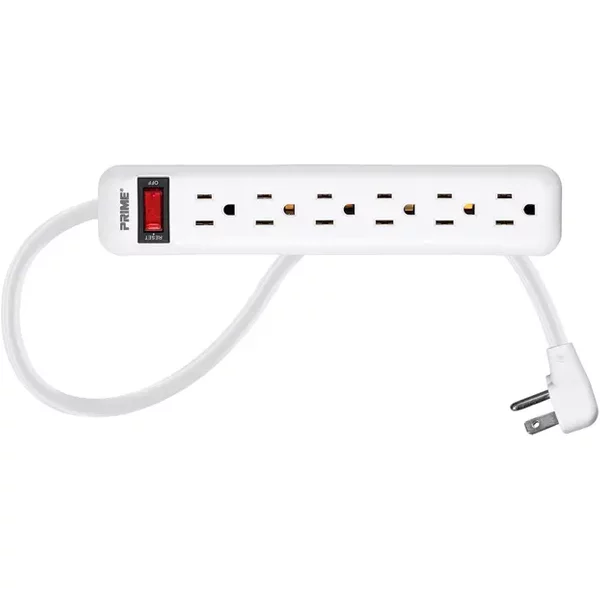 Monoprice 27846 | 6 Outlet Power Strip with 3ft Cord White