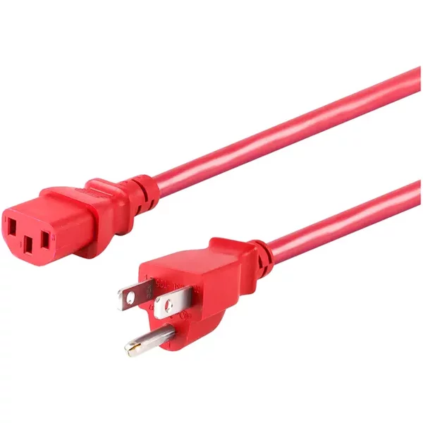 Monoprice 33558 | Power Cord Nema 5-15P To Iec 60320 C13 18AWG 10A/1250W 125V 3-Prong 2Ft Red-image