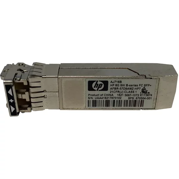 Hp AJ716B | B-Series 8Gb/S 8Gbase-Sr Multi-Mode Fibre 850Nm 300M Fibre Channel Duplex Lc Connector Sfp+ Transceiver Module-image