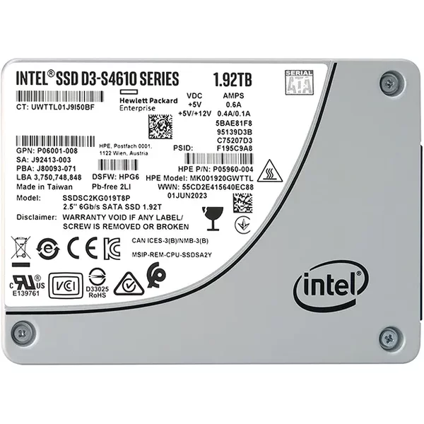 Hp MK001920GWTTL | 1.92TB Triple-Level Cell Sata 6Gb/S Mixed Use 2.5-Inch Solid State Drive For Proliant G8 G9 G10 Servers-image