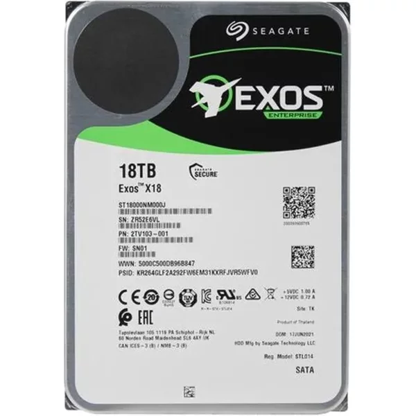 Seagate 2TV103-001 | Exos X18 18TB 7200RPM Sata 6Gb/S 256MB Cache 3.5-Inch Enterprise Hard Drive-image