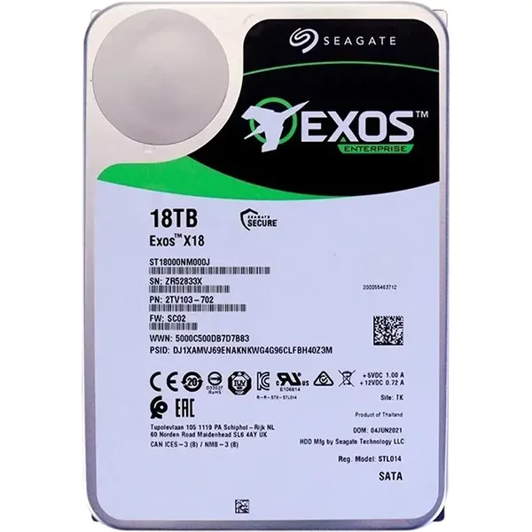 Seagate 2TV103-702 | Exos X18 18TB 7200RPM Sata 6Gb/S 256MB Cache 3.5-Inch Enterprise Hard Drive-image