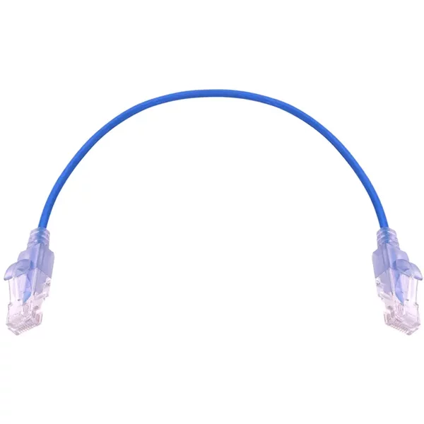 Monoprice 15150 | Cat6A Ethernet Patch Cable Slimrun Snagless RJ45 550Mhz Utp Pure Bare Copper 10G 30AWG 10-Pack 1Ft Blue-image