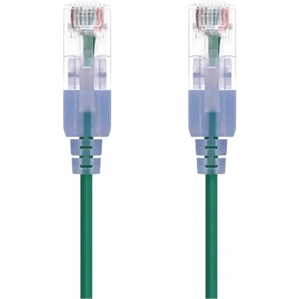 Monoprice 16335 | Cat6A Ethernet Patch Cable Slimrun Snagless RJ45 550Mhz Utp Pure Bare Copper 10G 30AWG 10-Pack 14Ft Green-image