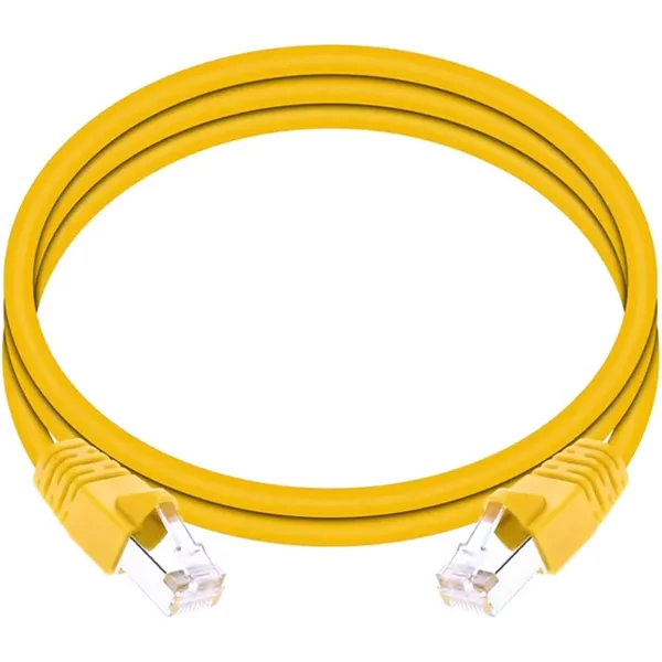 Monoprice 24350 | Cat6A Ethernet Patch Cable Snagless RJ45 550MHz STP Pure Bare Copper Wire 10G 26AWG 5ft Yellow