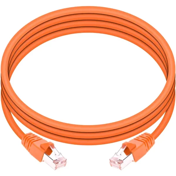 Monoprice 24357 | Cat6A Ethernet Patch Cable Snagless RJ45 550MHz STP Pure Bare Copper Wire 10G 26AWG 7ft Orange