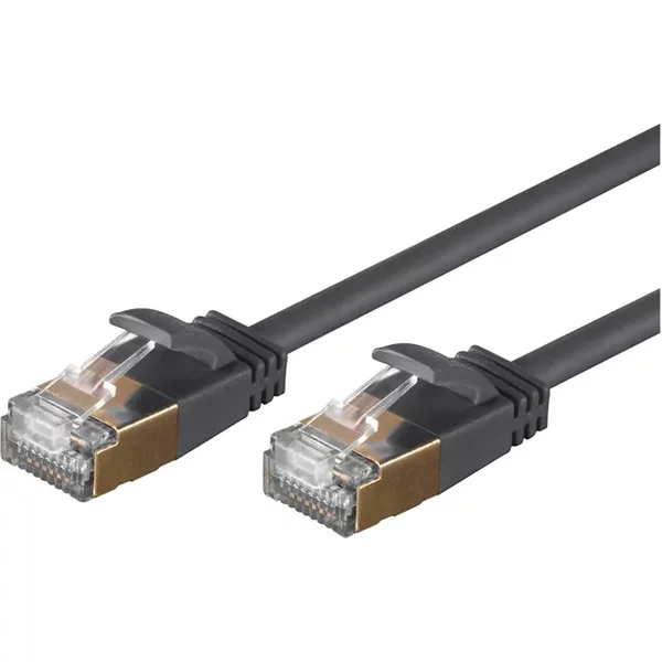 Monoprice 27468 | SlimRun Cat6A Ethernet Patch Cable Snagless RJ45 Stranded F/FTP Pure Bare Copper Wire 36AWG 3ft Black