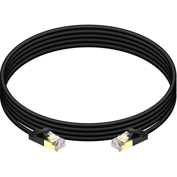 Monoprice 27484 | Cat6A Ethernet Patch Cable SlimRun Snagless RJ45 Stranded S/STP Pure Bare Copper 36AWG 5ft Black