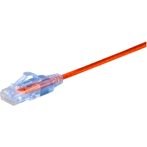 Monoprice 29442 | Cat6A Ethernet Patch Cable SlimRun Snagless RJ45 550MHz UTP Pure Bare Copper 10G 30AWG 10-Pack 2ft Orange