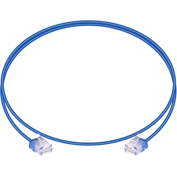 Monoprice 34238 | Cat6 3ft Blue Patch Cable UTP 32AWG 550MHz Pure Bare Copper Snagless RJ45 Micro SlimRun Series Ethernet Cable