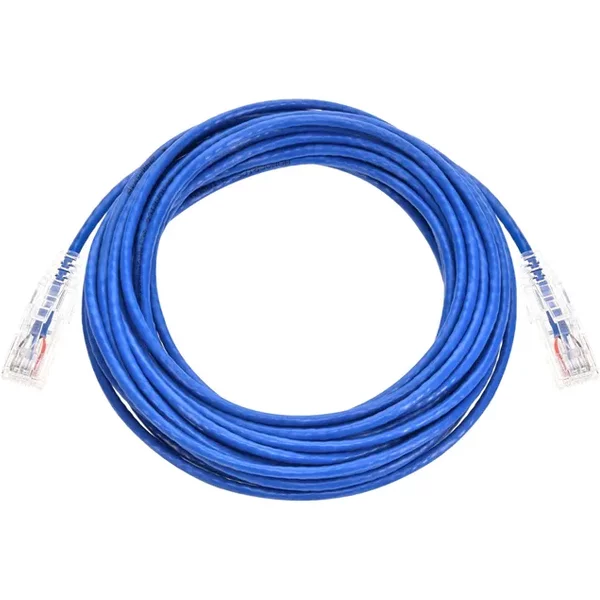 Monoprice 34621 | Cat6 Component Level Ethernet Cable SlimRun Pure Bare Copper UTP 28AWG 550MHz Snagless RJ45 25ft Blue