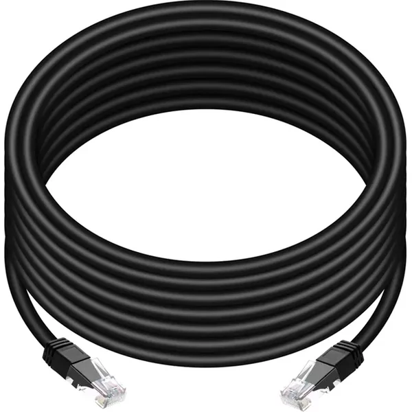 Monoprice 36214 | Cat6 Outdoor Rated Ethernet Patch Cable Molded RJ45 Connectors Stranded 550MHz UTP Pure Bare Copper Wire 24AWG 25ft Black