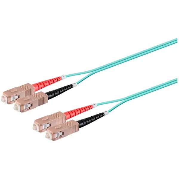 Monoprice 38412 | Mm OM4 Fiber Optic Cable SC-SC Ul 3Mm 50/125 Ofnr Duplex Aqua 7M-image