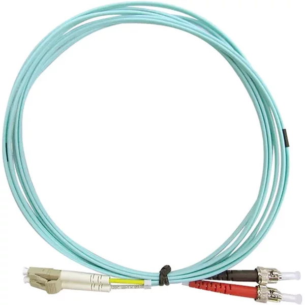 Monoprice 39431 | MM OM4 Fiber Optic Cable LC-ST UL 50/125 OFNR Duplex Aqua 2m