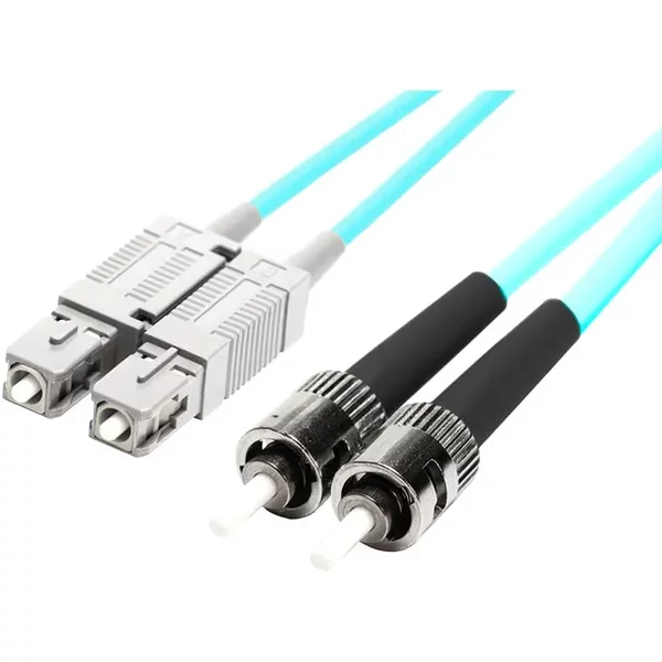 Monoprice 39435 | Mm OM4 Fiber Optic Cable SC-ST Ul 3Mm 50/125 Ofnr Duplex Aqua 2M-image