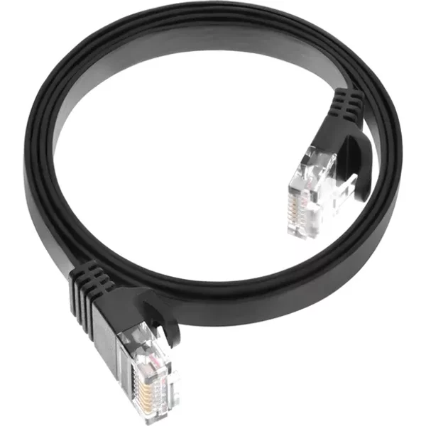 Monoprice 40882 | Cat6 Ethernet Patch Cable FLEXboot Flat Snagless RJ45 550MHz UTP Pure Bare Copper 30AWG 3ft Black