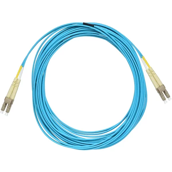 Monoprice 41699 | MM OM4 Fiber Optic Cable LC-LC UL 2mm 50/125 OFNR Duplex Aqua 10m