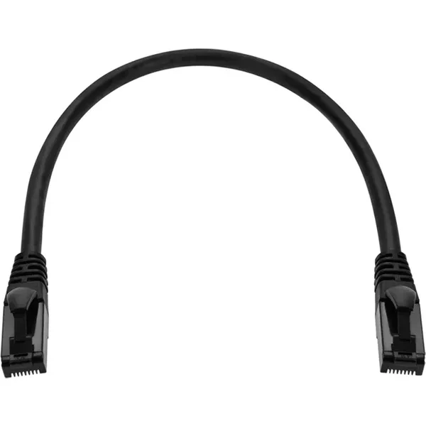 Monoprice 44659 | Cat6A Flexible Tpe Ethernet Patch Cable Utp 24AWG 500Mhz Pure Bare Copper Snagless RJ45 1Ft Black-image