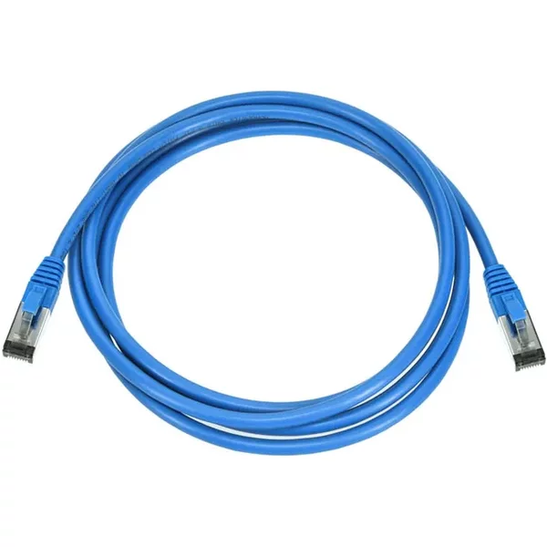 Monoprice 45416 | Cat8 Ethernet Patch Cable Double Shielded S/FTP 28AWG 2GHz 40G Pure Bare Copper Snagless RJ45 7ft Blue