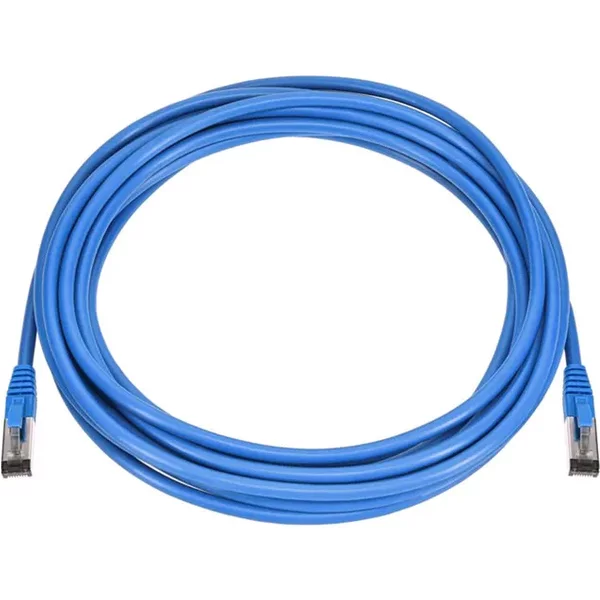 Monoprice 45420 | Cat8 Ethernet Patch Cable Double Shielded S/FTP 28AWG 2GHz 40G Pure Bare Copper Snagless RJ45 20ft Blue