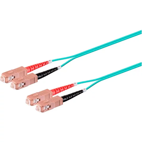 Monoprice 45916 | Mm OM4 Fiber Optic Cable SC-SC Ul 3Mm 50/125 Ofnr Duplex Aqua 25M-image