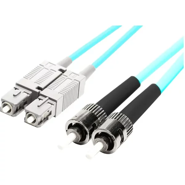 Monoprice 45925 | Mm OM4 Fiber Optic Cable SC-ST Ul 3Mm 50/125 Ofnr Duplex Aqua 8M-image