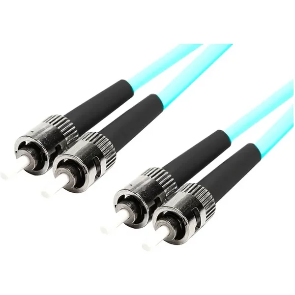 Monoprice 45932 | Mm OM4 Fiber Optic Cable ST-ST Ul 3Mm 50/125 Ofnr Duplex Aqua 2M-image
