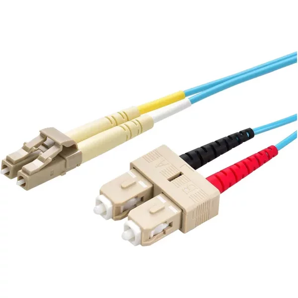 Monoprice 45980 | Mm OM3 Fiber Optic Cable LC-SC Ul 2Mm 50/125 Ofnr Duplex Aqua 35M-image