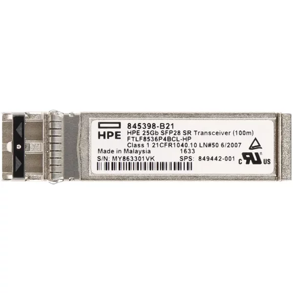 Hp 845398-B21 | 25Gb/S 25Gbase-Sr Multi-Mode Fibre 850Nm 100M Lc Connector SFP28 Transceiver Module-image