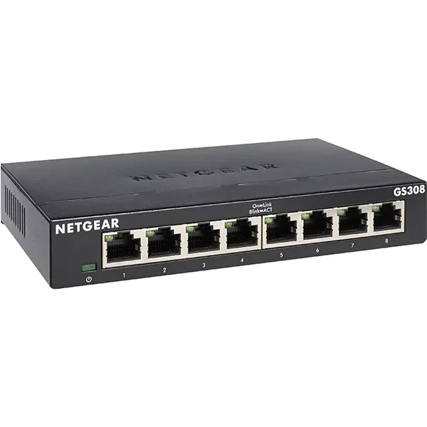 Netgear GS308-100PAS | 300 Series GS308 8 X RJ-45 Ports 10/100/1000Base-T Unmanaged Gigabit Ethernet Network Switch-image