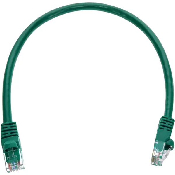 Monoprice 2126 | Cat5e Ethernet Patch Cable Snagless RJ45 Stranded 350MHz UTP Pure Bare Copper Wire 24AWG 1ft Green
