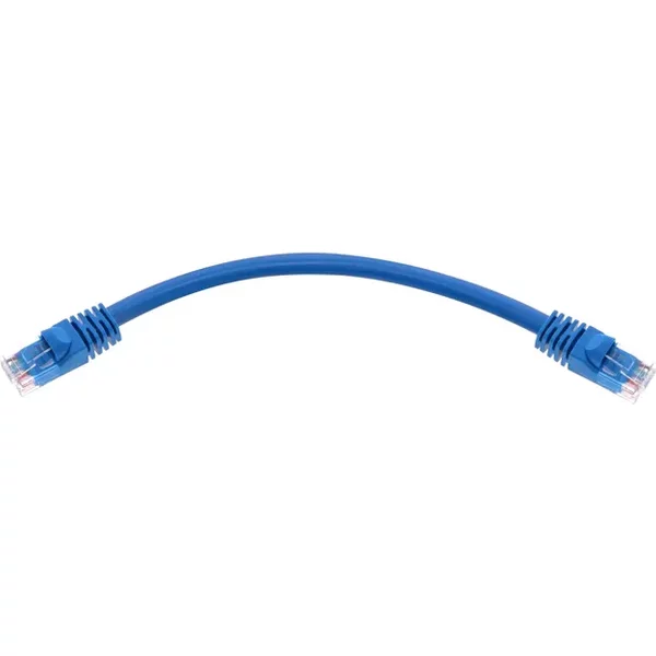 Monoprice 4975 | Cat5e Ethernet Patch Cable Snagless RJ45 Fullboot 24AWG Stranded Pure Bare Copper Wire 350Mhz UTP 0.5 Feet Blue