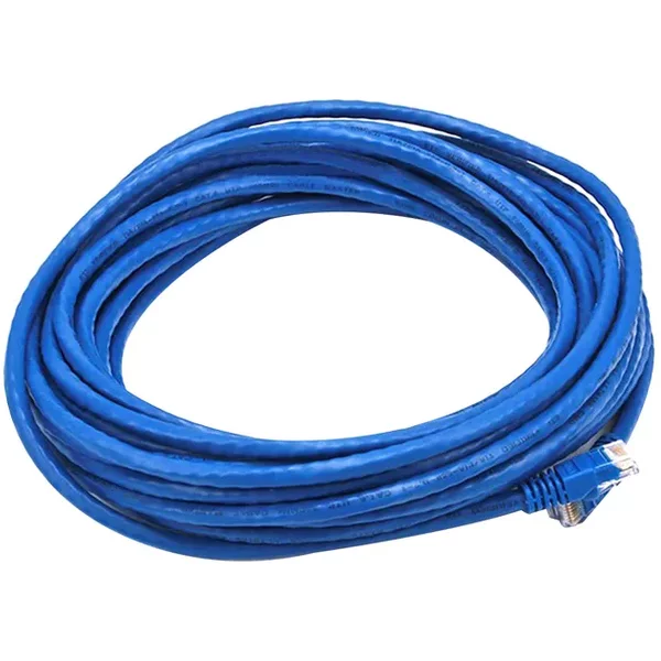 Monoprice 5018 | Cat6 Ethernet Patch Cable Snagless RJ45 Stranded 550MHz UTP Pure Bare Copper Wire 24AWG 30ft Blue