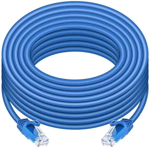 Monoprice 9793 | Cat6 Ethernet Patch Cable Flexboot Snagless RJ45 Stranded 550Mhz Utp Pure Bare Copper 24AWG 50Ft Blue-image