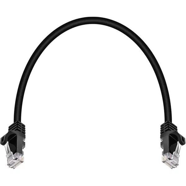 Monoprice 9795 | Cat6 Ethernet Patch Cable FLEXboot Snagless RJ45 Stranded 550MHz UTP Pure Bare Copper 24AWG 1ft Black