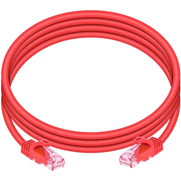 Monoprice 9822 | Cat6 Ethernet Patch Cable Flexboot Snagless RJ45 Stranded 550Mhz Utp Pure Bare Copper 24AWG 7Ft Red-image