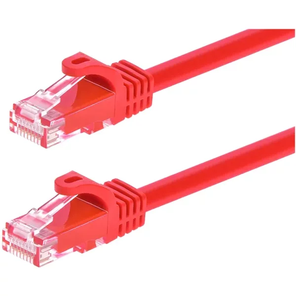 Monoprice 9831 | Cat6 Ethernet Patch Cable Flexboot Snagless RJ45 Stranded 550Mhz Utp Pure Bare Copper 24AWG 5Ft Red-image