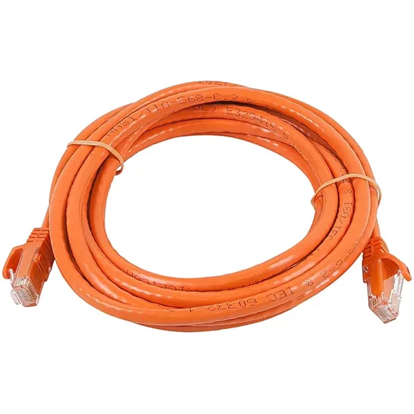 Monoprice 11391 | Cat6 Ethernet Patch Cable FLEXboot Snagless RJ45 Stranded 550MHz UTP Pure Bare Copper 24AWG 7ft Orange