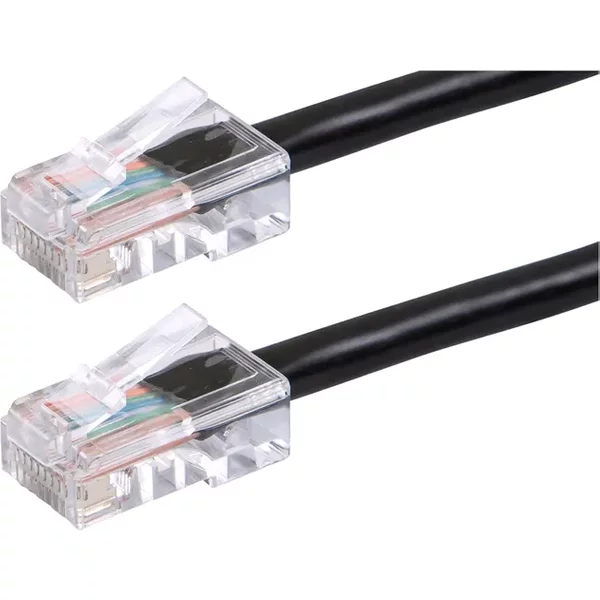 Monoprice 13413 | Cat6 Ethernet Patch Cable Zeroboot RJ45 Stranded 550Mhz Utp Pure Bare Copper 24AWG 50Ft Black-image