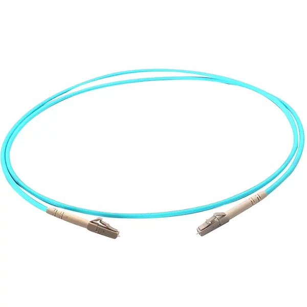 Monoprice 46451 | MM OM3 Fiber Optic Cable LC-LC UL 2mm 50/125 OFNR Simplex Aqua 2m