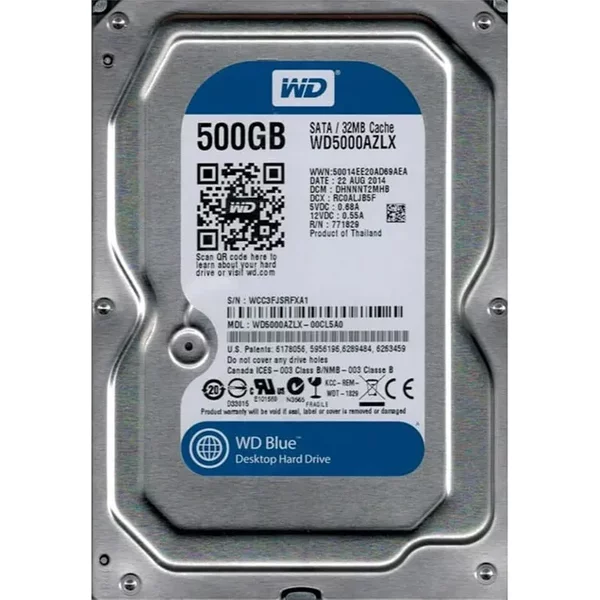 Western Digital WD5000AZLX-00CL5A0 | Blue 500GB 3.5-Inch 6Gb/S Sata 7200RPM 32MB Cache Desktop Hard Drive-image