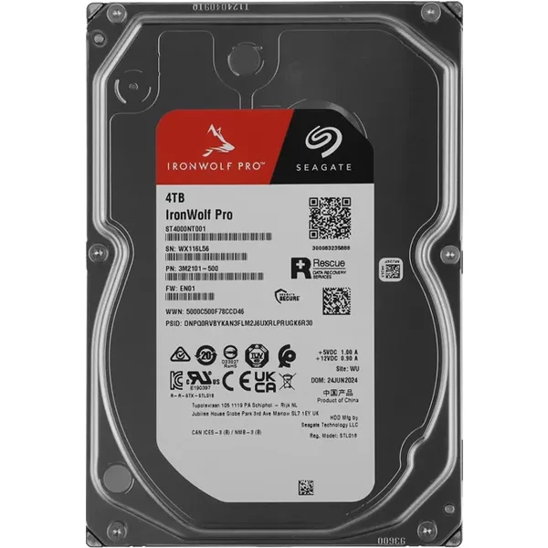 Seagate ST4000NT001 | Ironwolf Pro Air 4TB 3.5-Inch 6Gb/S Sata 7200RPM 256MB Cache 512E NAS Server Hard Drive-image