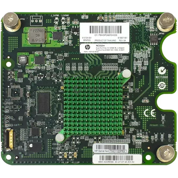 Hp NC552M | Dual-Ports 10Gb/S 10Gbase-Kx4 10 Gigabit Ethernet Pci Express 2.0 X8 Mezzanine Flex-10 Network Adapter-image