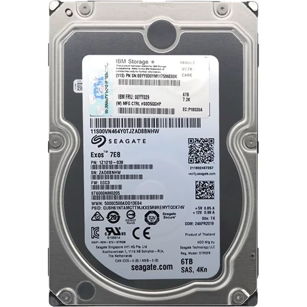 IBM 00YY029 | 6TB 7200RPM SAS 12Gb/S LFF SED 3.5-Inch Internal Hard Drive-image