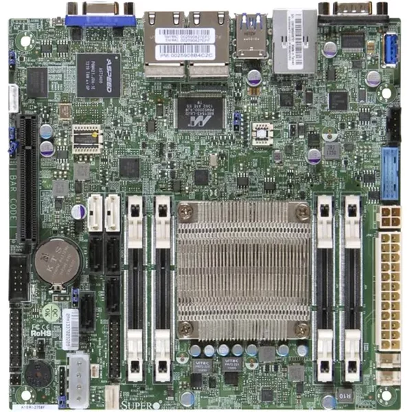 Supermicro A1SRI-2558F-B | A1SRI-2558F Socket FCBGA-1283 System On Chip Chipset Mini-Itx System Board (Motherboard) Supports Atom C2558 DDR3 4X Dimm-image