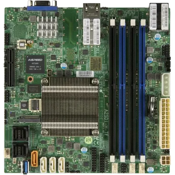 Supermicro A2Sdi-H-Tf | Socket FCBGA-1310 System On Chip Chipset Mini-Itx System Board (Motherboard) Supports Atom C3758 DDR4 4X Dimm-image