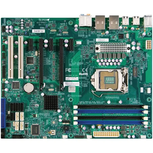 Supermicro C7P67-O | LGA1155/ Intel P67/ DDR3/ SATA3/USB 3.0/ A/2Gbe/ Atx System Board Motherboard-image