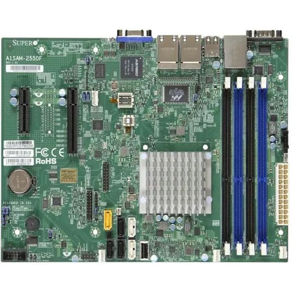 Supermicro MBD-A1SAM-2550F-B | Socket FCBGA-1283 System On Chip Chipset Micro-Atx System Board (Motherboard) Supports Atom C2550 DDR3 4X Dimm-image
