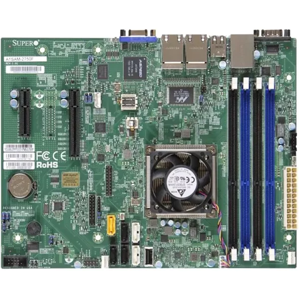 Supermicro MBD-A1SAM-2750F-O | A1SAM-2750F Socket FCBGA-1283 System On Chip Chipset Micro-Atx System Board (Motherboard) Supports Atom C2550 DDR3 4X Dimm-image